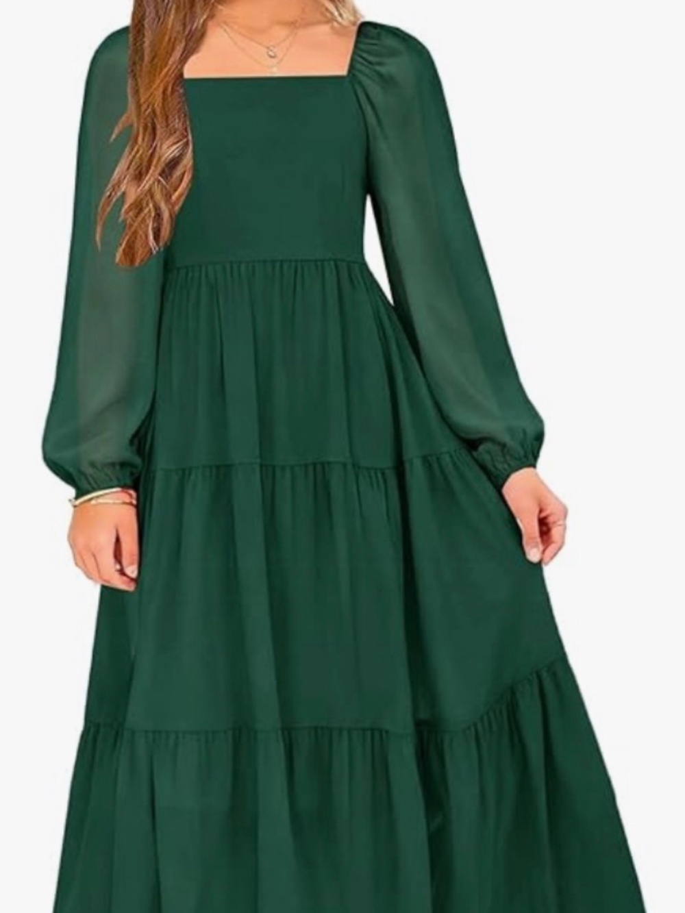 Dark Green maxi yovion dress ages 10-11